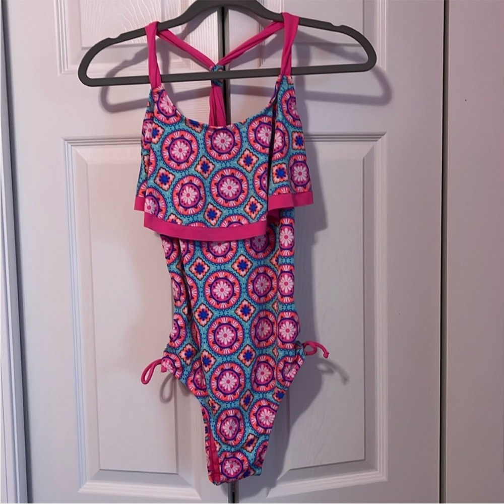 Vibrant Blue and Pink Swimsuit